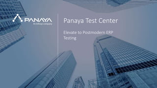 PANAYA© Panaya | An Infosys Company1
Panaya Test Center
Elevate to Postmodern ERP
Testing
 