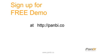 Sign up for
FREE Demo
www.panbi.co
at http://panbi.co
 