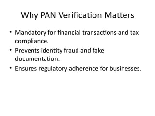 Secure and Real-Time PAN Card Verification API for Compliance and Fraud ...