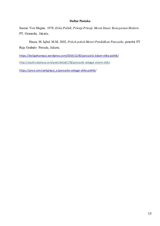 Pancasila Makalah Pancasila Sebagai Etika Politik