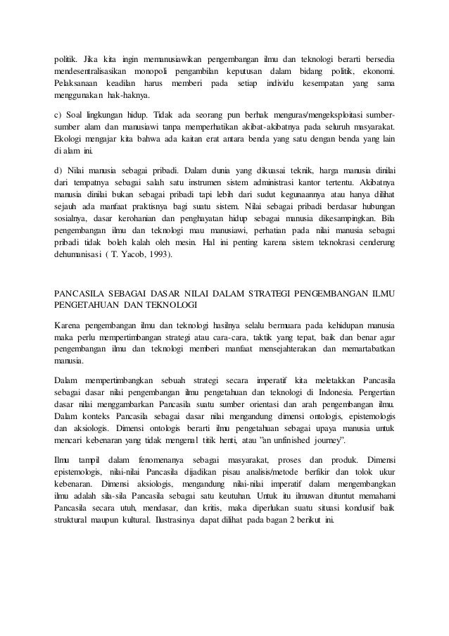 Pancasila Sebagai Dasar Ilmu