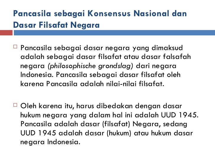 Pancasila sebagai dasar negara dan ideologi nasional