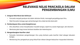 Pancasila as the Foundational Values in Developing Science and ...