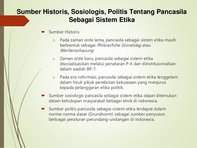 Pancasila sebagai sistem etika