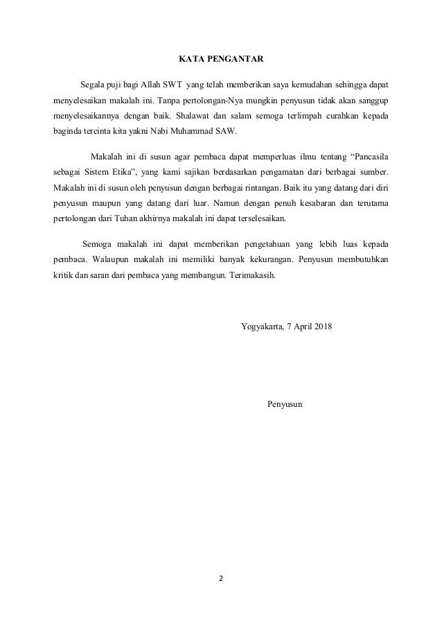 Makalah Pancasila Sebagai Sistem Etika