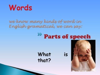 Parts of speech
What
that?

is

 
