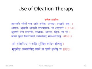 Use of Oleation Therapy
10/14/2016 111Prof.Dr.R.R.Deshpande
 