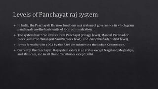 Panchayat raj system