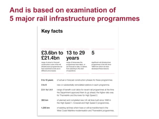 Programmes Rail Lessons from major rail infrastructure programmes | PDF