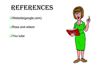 references
Website(google.com)

Ross and wilson

You tube
 