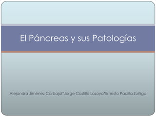 El Páncreas y sus Patologías




Alejandra Jiménez Carbajal*Jorge Castillo Lozoya*Ernesto Padilla Zúñiga
 