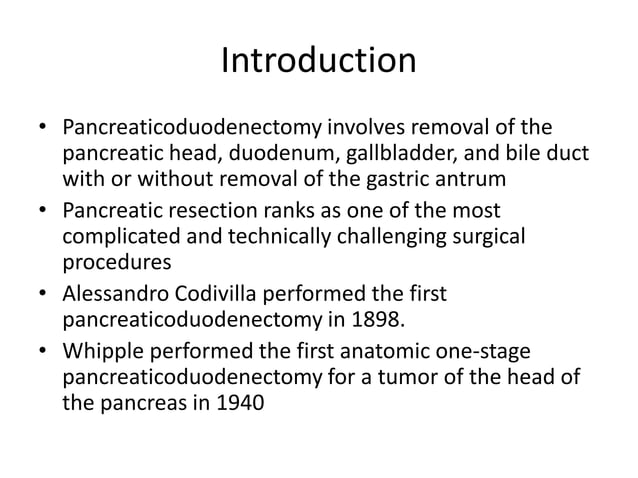 Pancreaticoduodenectomy Whipple Procedure