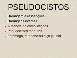 Indicadores PrognósticosCritérios de BalthazarPontuação     0  _  1    2  –   3    4   –  6     7  –  10         Mortalidade         0    %        8    %	     35  %        92 %    