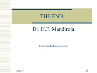 THE END
Dr. H.F. Mandirola
Email hmandirola@biocom.com
28/04/2017 27
 