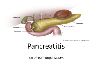 Pancreatitis
By: Dr. Ram Gopal Maurya
 