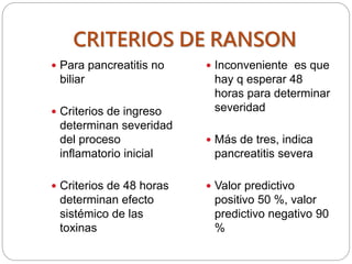 pancreatitis-aguda referencias quirurgicas y scores de clasificación | PPTX