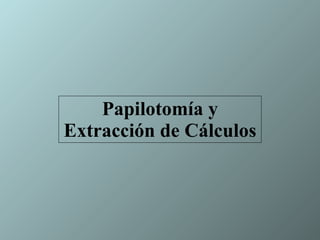 Papilotomía y Extracción de Cálculos 