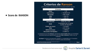 Pancreatitis Aguda actualizada con su prevalencia litiasica | PPTX