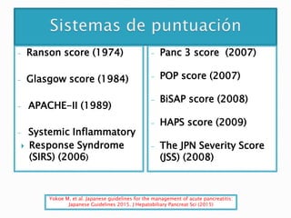 Pancreatitis Aguda, síndrome de respuesta inflamatoria sistémica 2023 ...