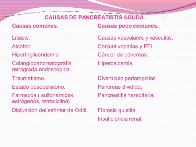 Pancreatitis aguda y cronica Pancreatitis aguda y cronica