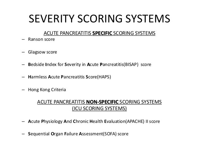 bedside index for severity in acute pancreatitis bisap Bisap-o: obesity included in score bisap to improve prediction of severity in el score bisap (bedside index for severity in acute pancreatitis), el cual consta. bedside index for severity in acute pancreatitis bisap Bisap-o: obesity included in score bisap to improve prediction of severity in el score bisap (bedside index for severity in acute pancreatitis), el cual consta.