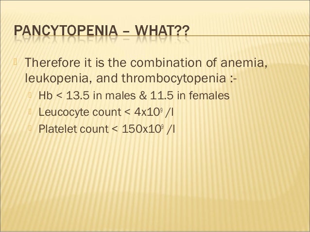 Pancytopenia Approach cbc results diagram 