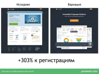 +303% к регистрациям
Исходная Вариация
 