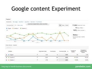 Google content Experiment
 