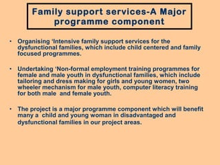 Project objectives

1.   To empower children and young women in low and
     moderate-income communities in villages with
...