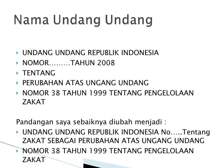Pandangan Atas Draft Amandemen Uu Zakat