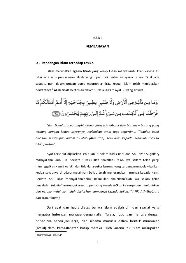 Pandangan Islam Terhadap Resiko