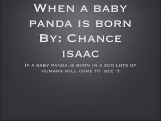 When a baby panda is born By: Chance isaac ,[object Object]