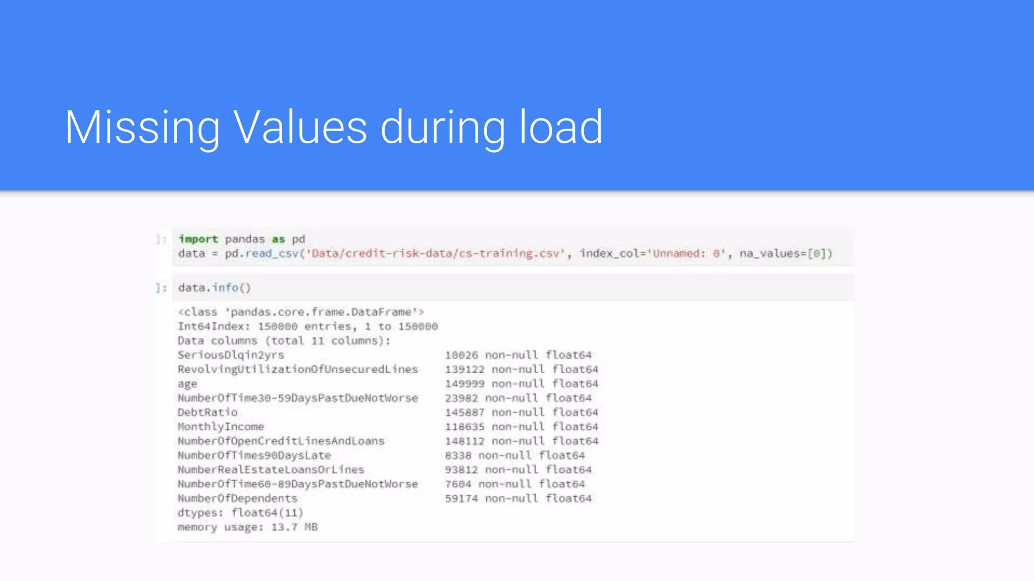 Missing Values during load
 