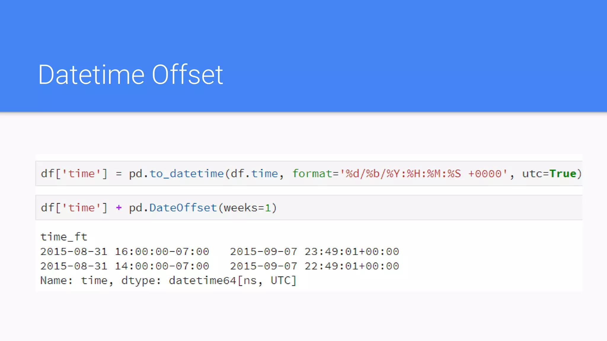 Datetime Offset
 