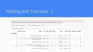Working with Text Data - 2
 