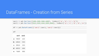 DataFrames - Creation from Series
 
