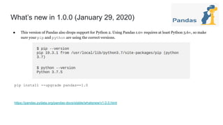 What’s new in Pandas v1.0? | PPT
