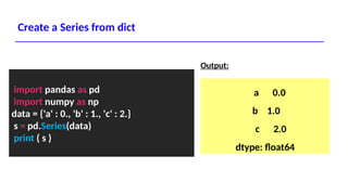 Python Pandas Data Analysis & Data Science Notes PPT | PPTX