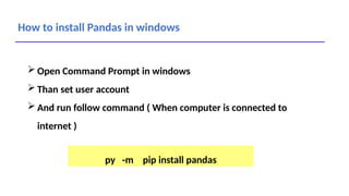 Python Pandas Data Analysis & Data Science Notes PPT | PPTX