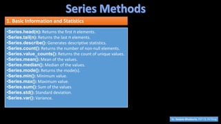 Comprehensive Guide to Python Pandas Series for Data Analysis | PDF