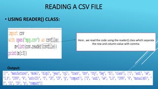 read csv in pandas python | data analysis | read csv... Pandas csv | PPTX