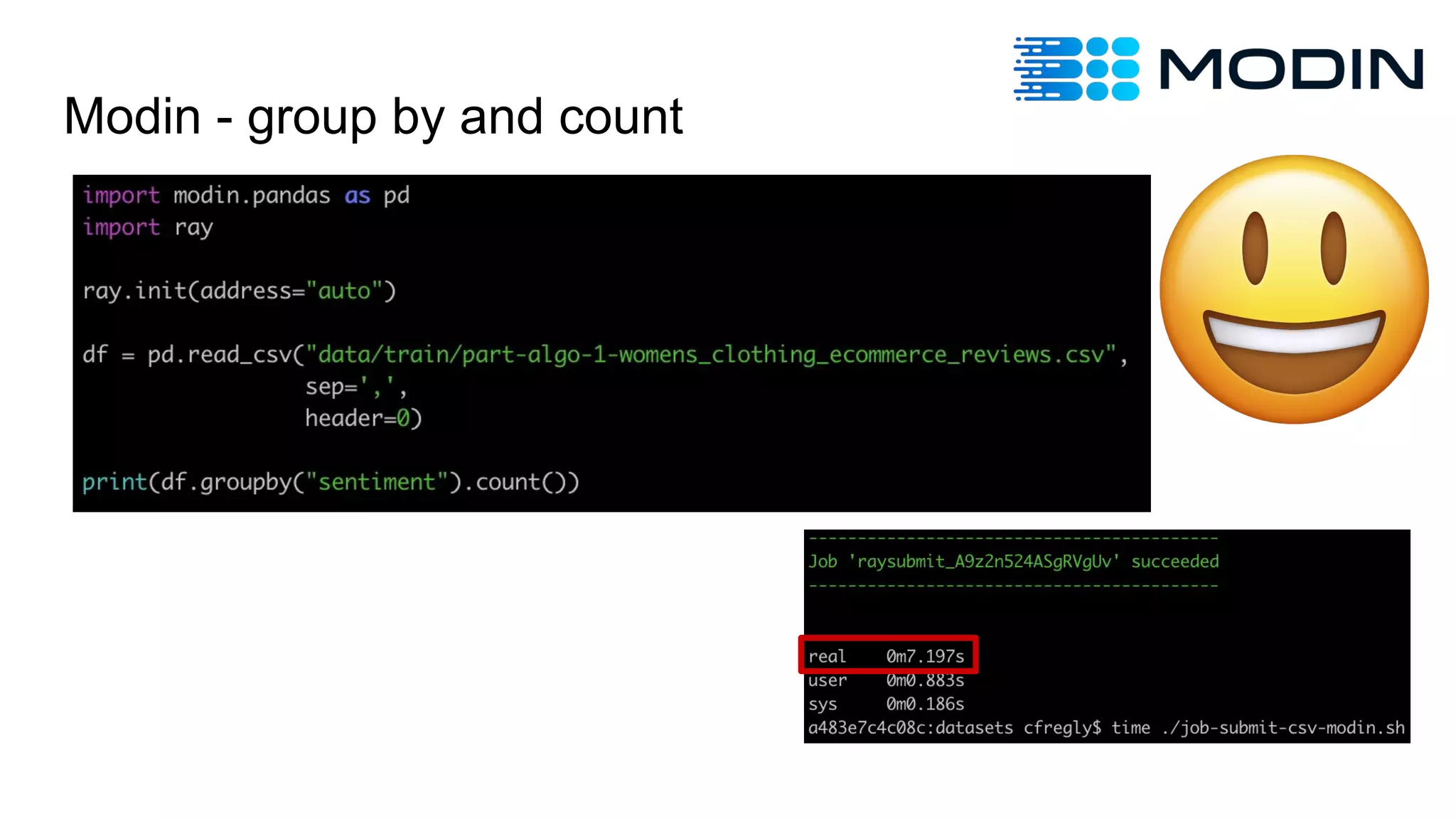 23
Modin - group by and count
 
