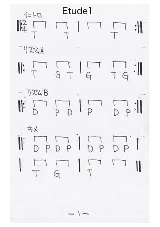 小澤敏也 pandeiro workshop 譜面