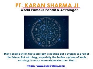 Many people think that astrology is nothing but a system to predict
the future. But astrology, especially the Indian system of Vedic
astrology is much more elaborate than that.
https://www.a1astrology.com/
 