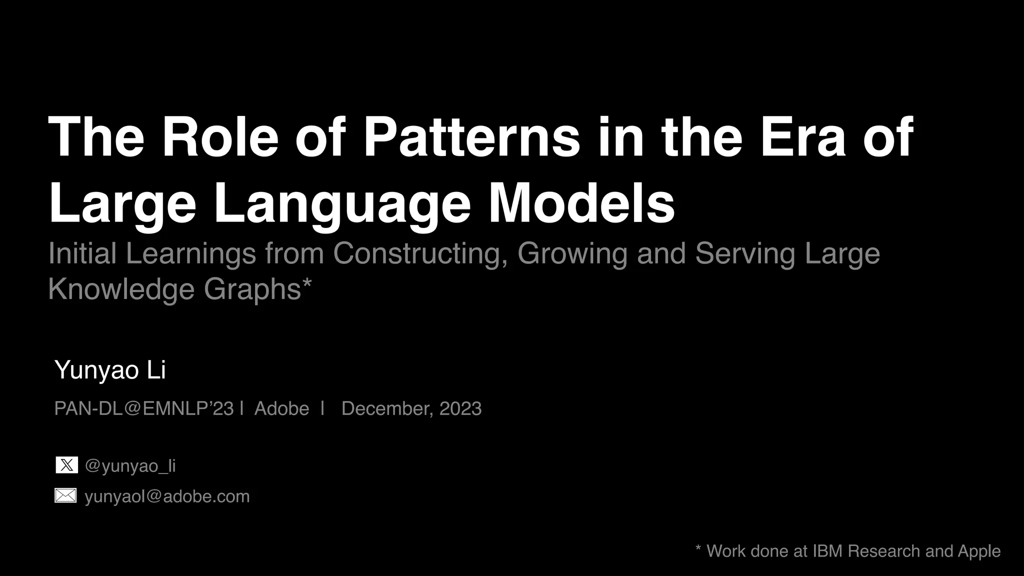 The Role of Patterns in the Era of Large Language Models PPT