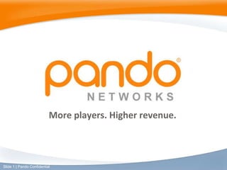 More players. Higher revenue. Slide 1 | Pando Confidential 