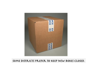 Some districts prefer to keep new boxes closed . 