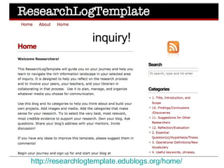 http://researchlogtemplate.edublogs.org/home/ inquiry ! 