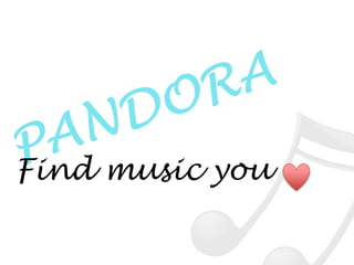 PANDORA Find music you    