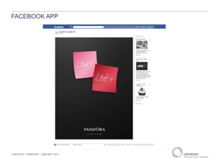 FACEBOOK APP
CREATIVE | PANDORA | 29th MAY 2013
 